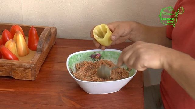 Перец фаршированный мясом и рисом / Pepper stuffed with meat and rice смотреть онлайн