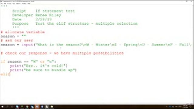CIS120 103 SP19 Week07 Session 2 if statements in Python
