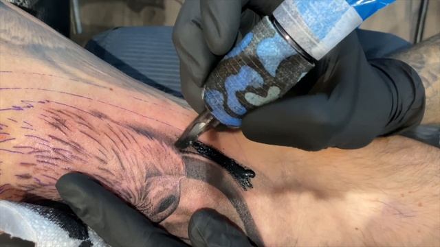 TATTOO TIME LAPSE | BLACK N GREY | REALISTIC EAGLE | CHRISSY LEE | REAL TIME смотреть онлайн