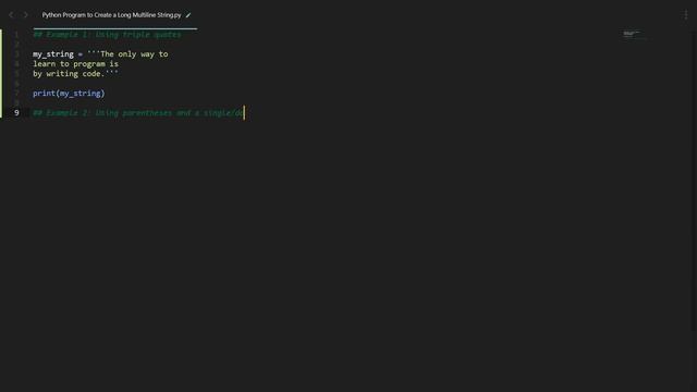 Create a Long Multiline String in Python | Python Examples | Python Coding Tutorial | Python