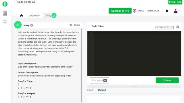 Arrays Codekata Problem Solving using Python(5 - 10)