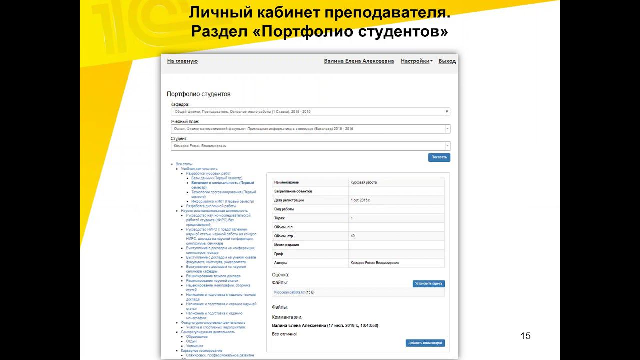 1С Университет ПРОФ: личный кабинет студента и преподавателя по требованиям  ФГОС 3++.