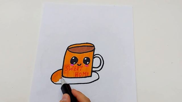 How to draw coffee drawing with markers\Как нарисовать кофе рисование маркерами. смотреть онлайн