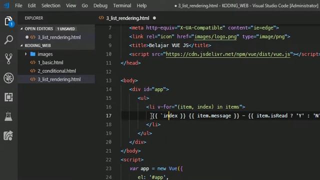 List Rendering Vue | V- FOR Syntax