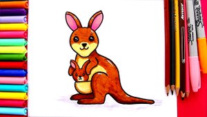 Как нарисовать кенгуру. Рисунки для детей