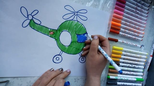 Как нарисовать военный вертолёт. How to draw war helicopter.