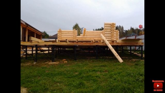 #Строительство #Баняизбревна #РусскаяБаня Строительство банного комплекса из оцилиндрованного бревн смотреть онлайн