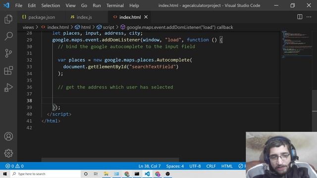 Javascript Geolocation API Project to Extract Country,State,City & Zip Code From Google Autocomplet