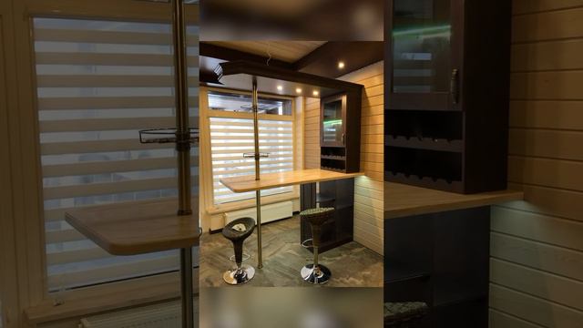 Барная стойка с винным шкафом. Лдсп эггер, столешница камень #egger #blum #шкафназаказ смотреть онлайн