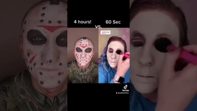 Jason Voorhees | 60 Second Face paint vs 4 Hours!! #shorts