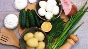 Рецепт окрошки. Два вида заправки. Okroshka recipe. Two types of filling