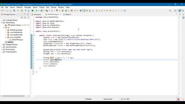 Read & Write Data (I/O) | Java Coding | File Handling - Part 2 | Code Java With Saqib | Urdu / Hind