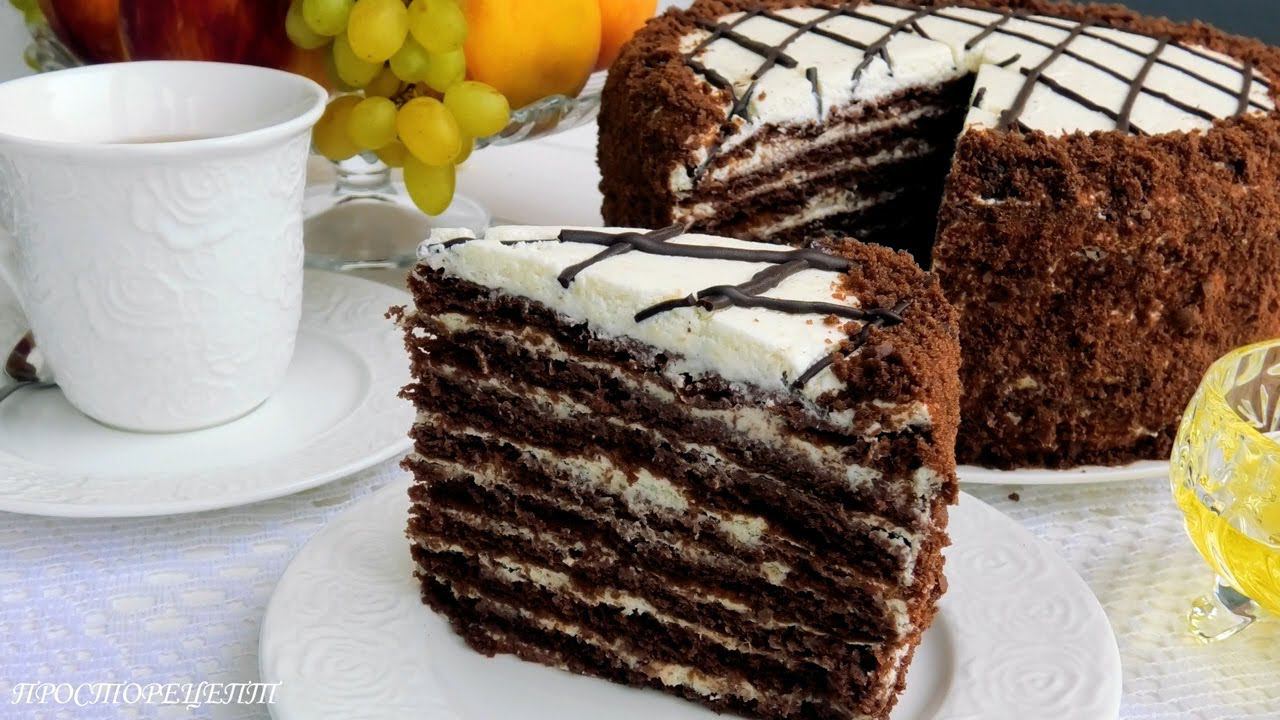 Нежный Шоколадный ТОРТ Медовик с необычным КРЕМОМ! // Chocolate honey cake with an unusual CREAM!