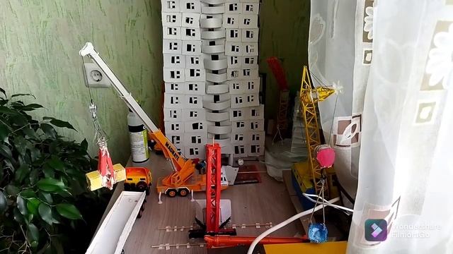 монтаж модели башенного крана КБ-674 смотреть онлайн