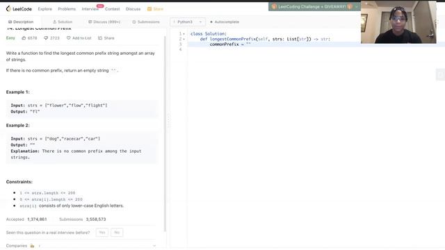 LeetCode Question #14: Longest Common Prefix смотреть онлайн