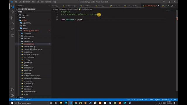 Checkbutton Widget in Tkinter || Python end to end course #81 смотреть онлайн