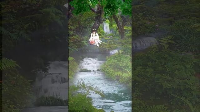 Best nature view waterfalls sitting an angel in China #trending #newshorts #shorts #soothingangel