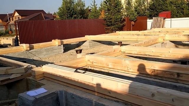 Дом из проф.бруса 190х140. Кооператив Зеленый Бор. Начало сборки.