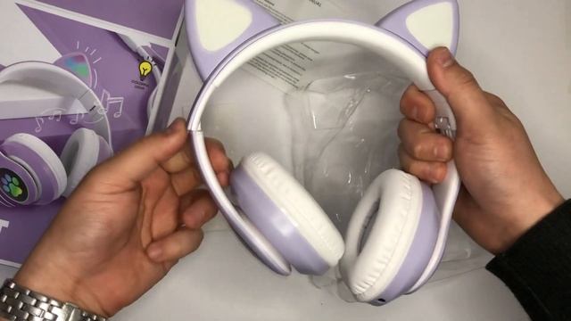 Видео обзор: Беспроводные LED наушники с кошачьими ушками CAT STN-28. Цвет: фиолетовый смотреть онлайн