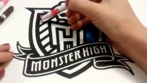 Logo Monster high ЗНАК МОНСТЕР ХАЙ Раскрашиваем правильно!