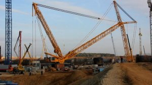 Монтаж крана "Liebherr-11350" на строительной площадке Белорусской АЭС