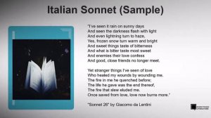 Poetry: Types of Sonnet |Italian |Shakespearean |Miltonic |Spenserian