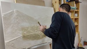 Барельеф "село Тлядал" тонировка панно