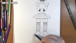 How to draw Freakshow Baby, FNaF, Как нарисовать Фрикшоу Бэйби, ФНаФ
