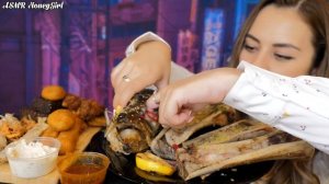 АСМР Мукбанг | Костный мозг ?? , голова семги ? , осьминоги ?, куриные крылья | Зрелищное поедание