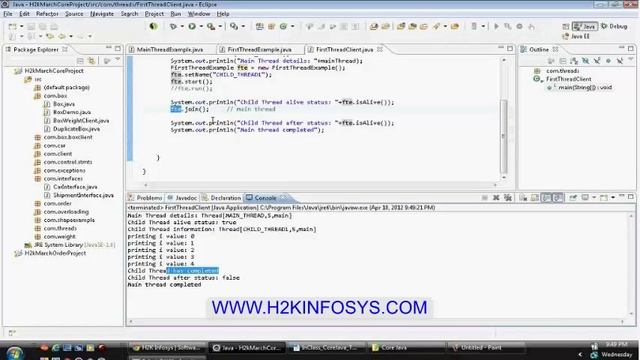 Java Multi Threading | Thread life cycle | Java Online Training | Java Course | H2k Infosys