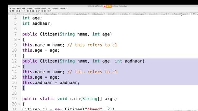 Java in Tamil - Constructor Overloading in Java Tamil Tutorial - Muthuramalingam - Payilagam