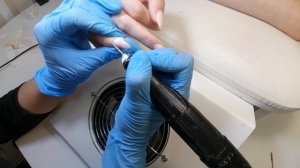 аппаратный маникюр, убираем птеригий фрезой конус