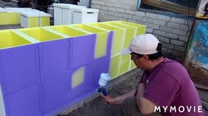 Покраска шестирамочных ульев из ППС