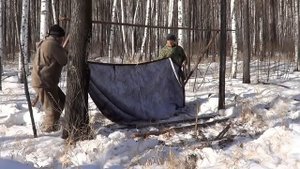 ТЕНТ КОСТРОВОЙ, таежный, своими руками Тент для ночевок у костра