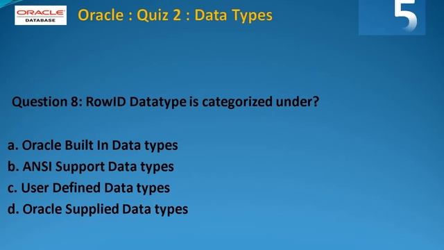 Oracle Data Types Quiz 2 смотреть онлайн