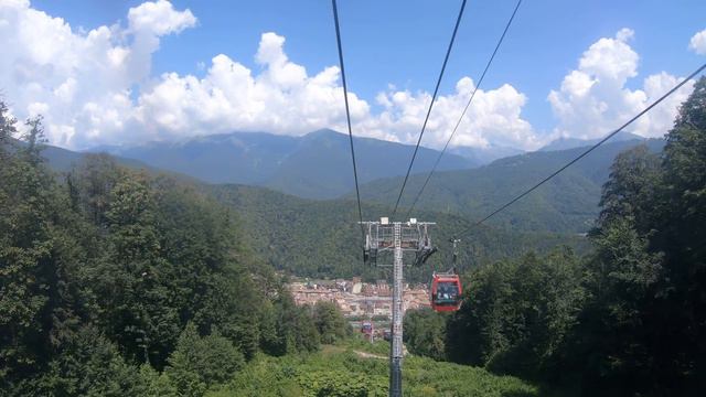 Канатная дорога Красная Поляна 960 - 540: спуск смотреть онлайн