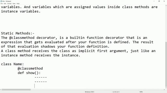 #30 Getting Start With Python | Static Variables and Methods in Python | Class Methods | Class Var