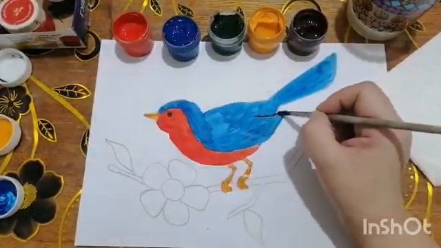 Рисование " Птица счастья" смотреть онлайн