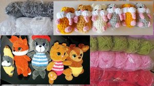 Купила много пряжи. Пять игрушек из недовязов побеждены!))) Вяжу к новой ярмарке ладошечные игрушки!