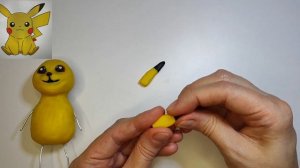 Лепим из пластилина ПИКАЧУ.  Лепка Покемона.