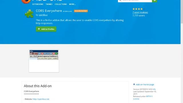 Плагин CorsE для Mozilla Firefox смотреть онлайн
