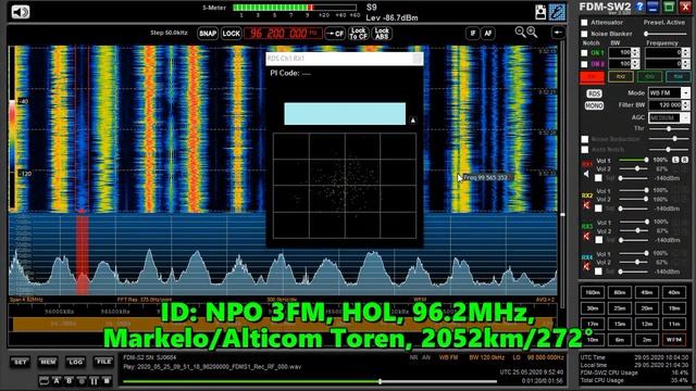 25.05.2020 09:52UTC, [Es], NPO 3FM, Нидерланды, 96.2МГц, 2052км