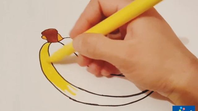 Как нарисовать банан. Рисунок и раскраска банана.