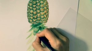 Как нарисовать Ананас. Comment dessiner un ananas. How to draw a pineapple.