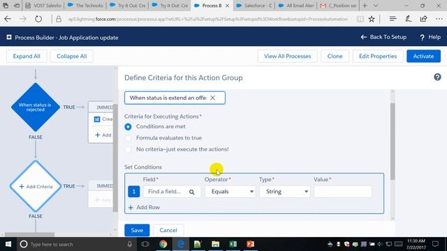 17 Process builder When Update Job Application Status Field - Send Task Salesforce.com смотреть онлайн