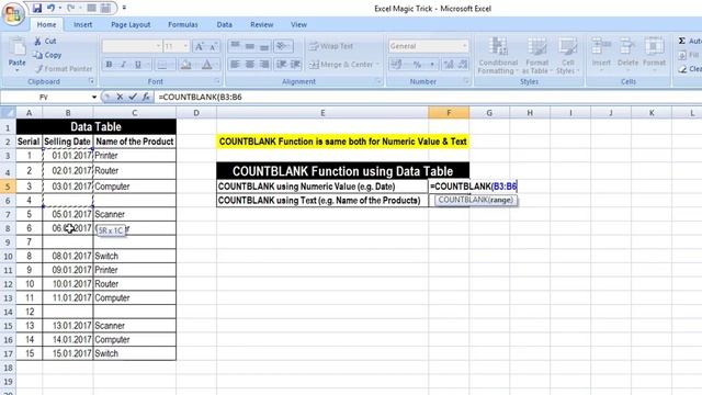 Excel magic trick 16 bangla - COUNTBLANK Function
