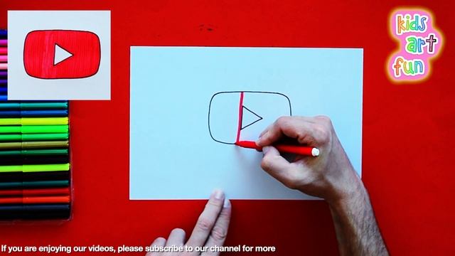 How to draw YouTube Logo art artforall arttutorial easydrawing ...