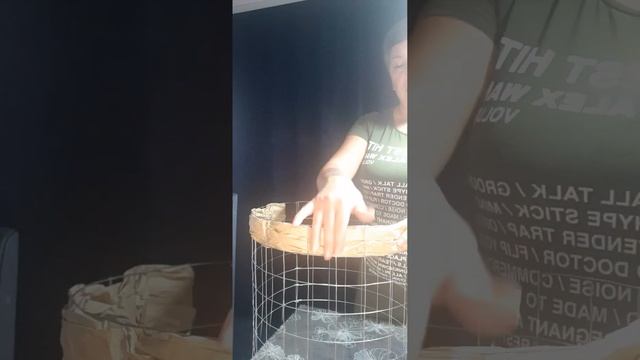 Кашпо из сетки Рабица и бумаги для выпечки. смотреть онлайн