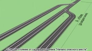 Ограждение сигналами уменьшения скорости на главном пути станции
