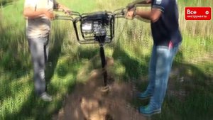 Бензобур ADA GroundDrill 12  Бурение каменистой почвы